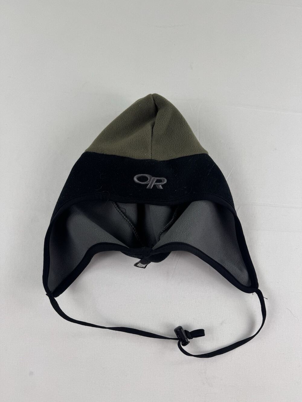 Outdoor Research Windstopper Fleece Ear Flap Winter Hat Gray Black